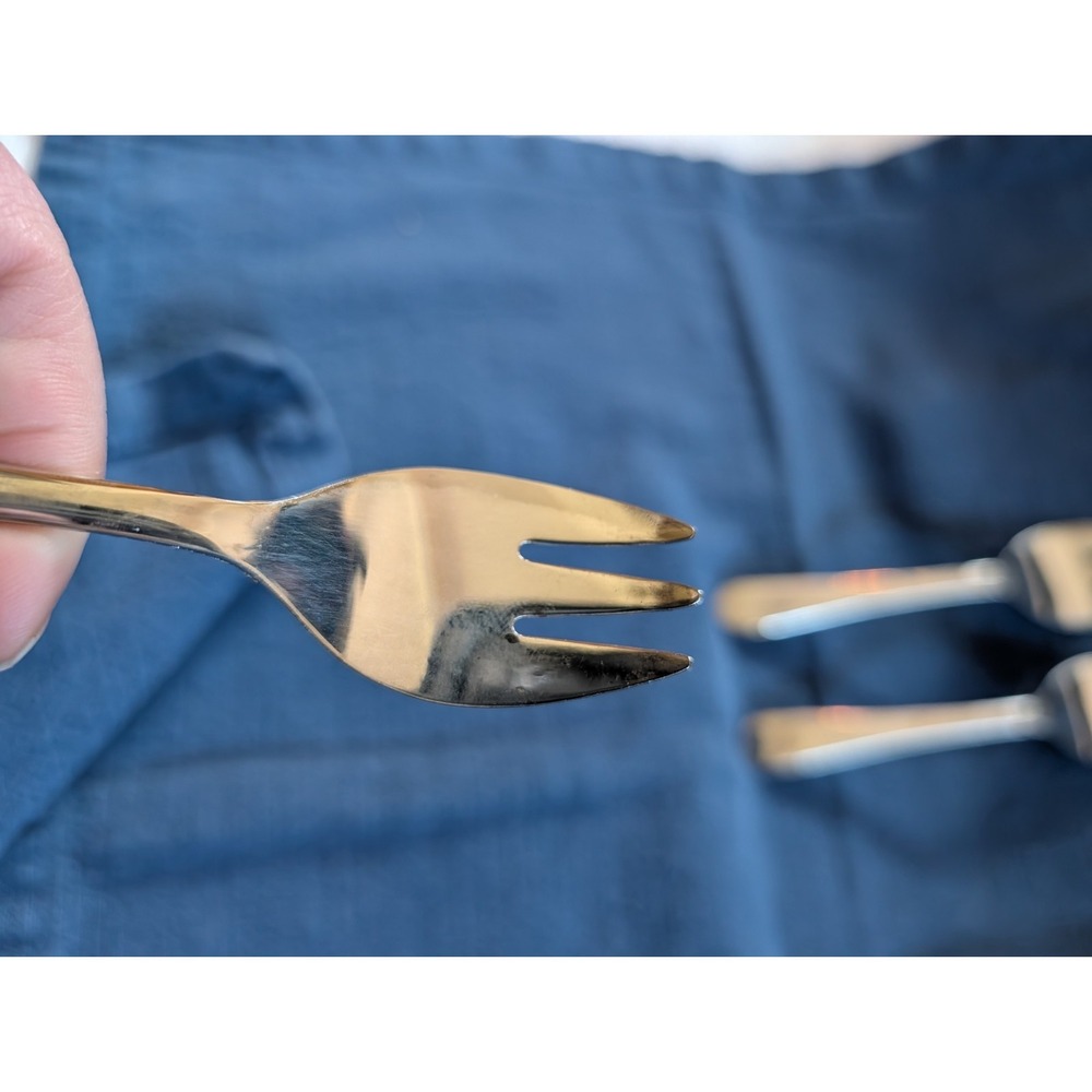 Set of 4! Vintage Sheffield England Silver Plated Forks 5" Hors d'oeuvre Seafood - Picture 3 of 5